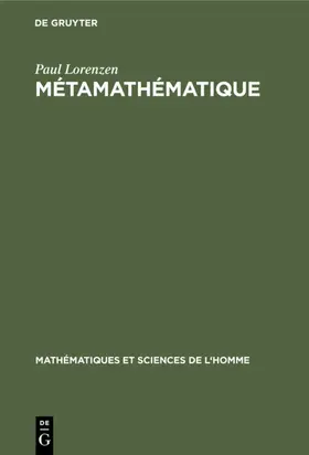 Lorenzen |  Métamathématique | Buch |  Sack Fachmedien