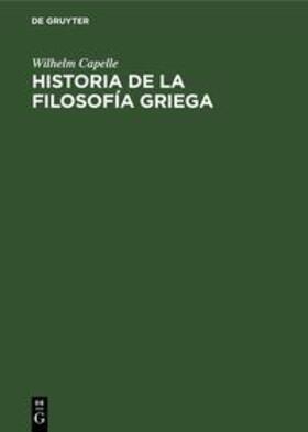 Degruyter |  Historia de la filosofía griega | Buch |  Sack Fachmedien