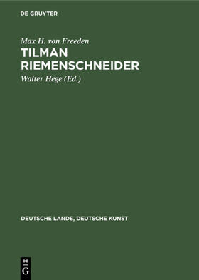 Freeden / Hege |  Tilman Riemenschneider | Buch |  Sack Fachmedien