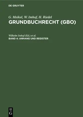 Riedel / Imhof |  Anhang und Register | Buch |  Sack Fachmedien