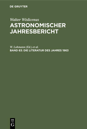 Lohmann / Güntzel-Lingner / Henn |  Die Literatur des Jahres 1963 | Buch |  Sack Fachmedien