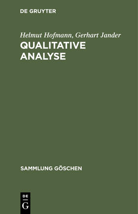 Jander / Hofmann |  Qualitative Analyse | Buch |  Sack Fachmedien