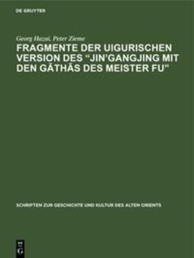 Hazai / Zieme |  Fragmente der uigurischen Version des ¿Jin¿gangjing mit den G¿th¿s des Meister Fu¿ | Buch |  Sack Fachmedien