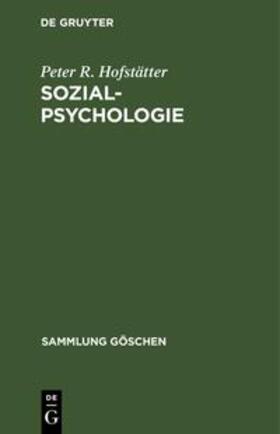 Hofstätter |  Sozialpsychologie | Buch |  Sack Fachmedien