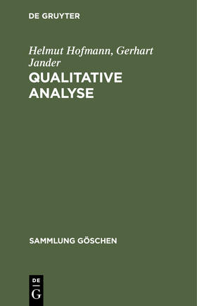 Jander / Hofmann |  Qualitative Analyse | Buch |  Sack Fachmedien