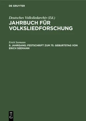 Seemann |  Festschrift zum 75. Geburtstag von Erich Seemann | Buch |  Sack Fachmedien