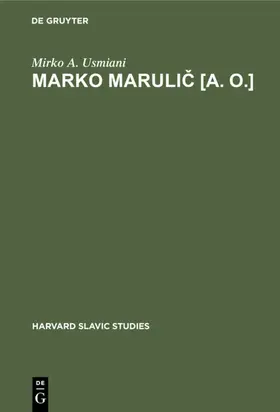 Usmiani |  Marko Marulic [a. o.] | eBook | Sack Fachmedien