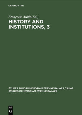  History and Institutions, 3 | eBook | Sack Fachmedien