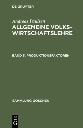 Paulsen |  Produktionsfaktoren | eBook | Sack Fachmedien