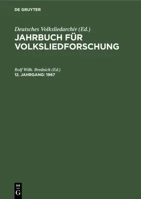 Brednich |  1967 | eBook | Sack Fachmedien