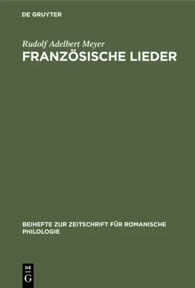 Meyer |  Französische Lieder | eBook | Sack Fachmedien