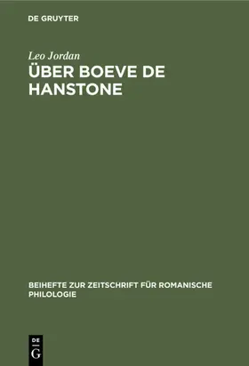 Jordan |  Über Boeve de Hanstone | eBook | Sack Fachmedien