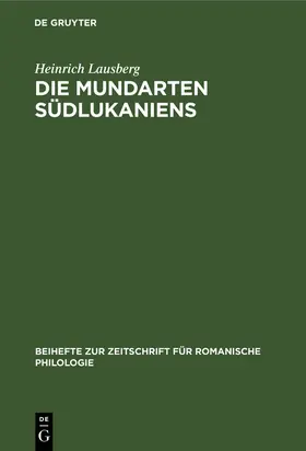 Lausberg |  Die Mundarten Südlukaniens | Buch |  Sack Fachmedien