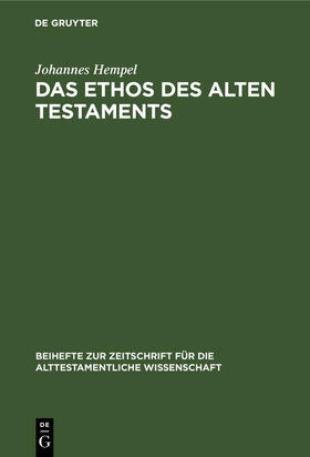 Hempel |  Das Ethos des Alten Testaments | Buch |  Sack Fachmedien
