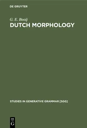 Booij |  Dutch Morphology | eBook | Sack Fachmedien