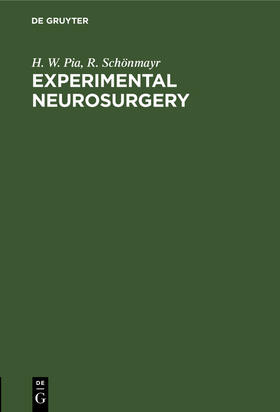 Pia / Schönmayr |  Experimental Neurosurgery | Buch |  Sack Fachmedien