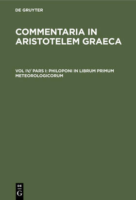 Degruyter |  Philoponi in librum primum meteorologicorum | Buch |  Sack Fachmedien