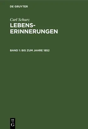 Schurz |  Bis zum Jahre 1852 | Buch |  Sack Fachmedien