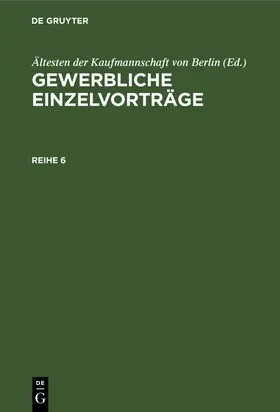  Gewerbliche Einzelvorträge. Reihe 6 | Buch |  Sack Fachmedien