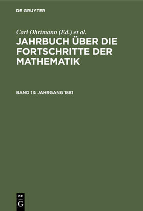 Lampe / Ohrtmann / Henoch |  Jahrgang 1881 | Buch |  Sack Fachmedien