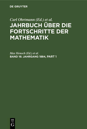 Lampe / Henoch |  Jahrgang 1884 | Buch |  Sack Fachmedien