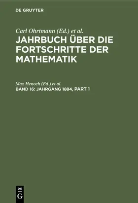 Henoch / Lampe |  Jahrgang 1884 | eBook | Sack Fachmedien