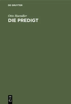 Haendler |  Die Predigt | eBook | Sack Fachmedien