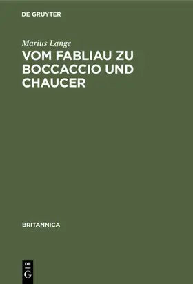 Lange |  Vom Fabliau zu Boccaccio und Chaucer | eBook | Sack Fachmedien