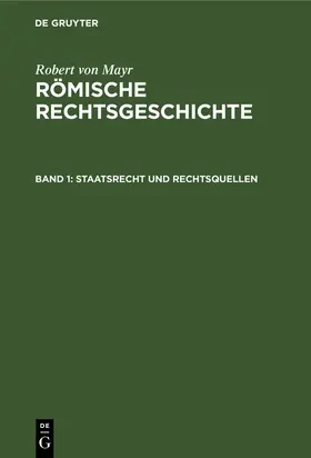 Mayr |  Staatsrecht und Rechtsquellen | Buch |  Sack Fachmedien