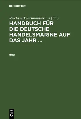 Reichsverkehrsministerium |  1932 | Buch |  Sack Fachmedien