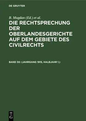 Falkmann / Mugdan |  (Jahrgang 1915, Halbjahr 1.) | Buch |  Sack Fachmedien