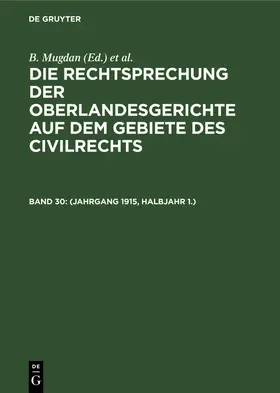 Mugdan / Falkmann |  (Jahrgang 1915, Halbjahr 1.) | eBook | Sack Fachmedien