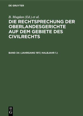 Mugdan / Falkmann |  (Jahrgang 1917, Halbjahr 1.) | eBook | Sack Fachmedien