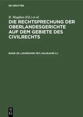 Mugdan / Falkmann |  (Jahrgang 1917, Halbjahr 2.) | eBook | Sack Fachmedien