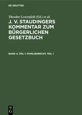 Riezler / Lowenfeld | Familienrecht, Teil 1 | Buch | 978-3-11-234635-8 | sack.de