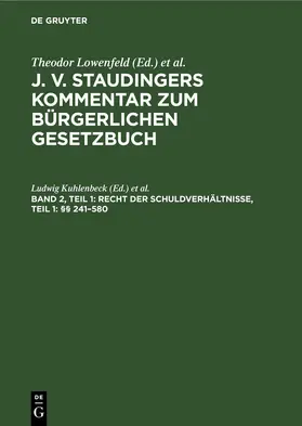 Kuhlenbeck / Kober |  Recht der Schuldverhältnisse, Teil 1: §§ 241–580 | eBook | Sack Fachmedien