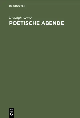 Genée |  Poetische Abende | eBook | Sack Fachmedien