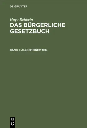 Rehbein |  Allgemeiner Teil | Buch |  Sack Fachmedien