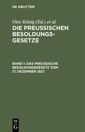 König / Erythropel |  Das Preußische Besoldungsgesetz vom 17. Dezember 1927 | eBook | Sack Fachmedien