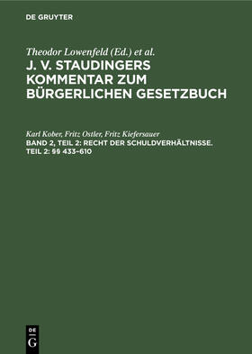 Kober / Ostler / Kiefersauer | Recht der Schuldverhältnisse. Teil 2: §§ 433–610 | E-Book | sack.de