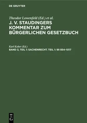 Kober | Sachenrecht. Teil 1: §§ 854¿1017 | Buch | 978-3-11-235409-4 | sack.de