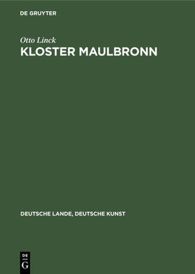 Linck |  Linck, O: Kloster Maulbronn | Buch |  Sack Fachmedien