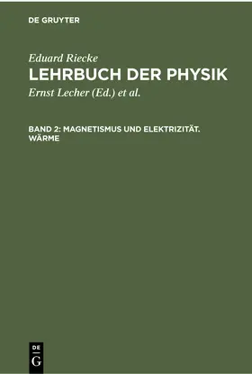 Riecke |  Magnetismus und Elektrizität. Wärme | Buch |  Sack Fachmedien