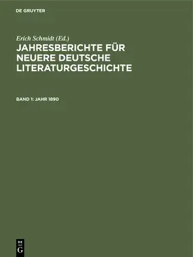 Schmidt |  Jahr 1890 | Buch |  Sack Fachmedien