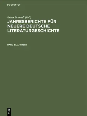 Schmidt |  Jahr 1892 | Buch |  Sack Fachmedien