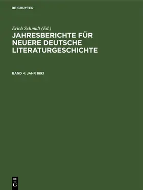 Schmidt |  Jahr 1893 | Buch |  Sack Fachmedien