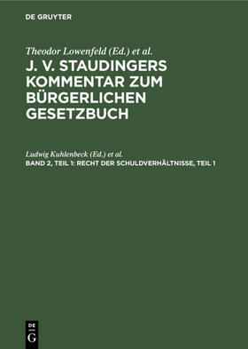Kuhlenbeck / Kober |  Recht der Schuldverhältnisse, Teil 1 | eBook | Sack Fachmedien