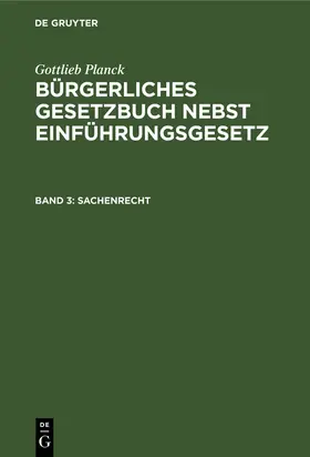 Planck |  Sachenrecht | Buch |  Sack Fachmedien