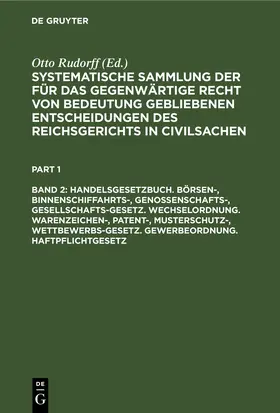 Rudorff |  Handelsgesetzbuch. Börsen-, Binnenschiffahrts-, Genossenschafts-, Gesellschafts-Gesetz. Wechselordnung. Warenzeichen-, Patent-, Musterschutz-, Wettbewerbs-Gesetz. Gewerbeordnung. Haftpflichtgesetz | eBook | Sack Fachmedien