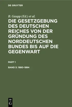 Gaupp / Hellweg / Koch |  1880¿1884 | Buch |  Sack Fachmedien